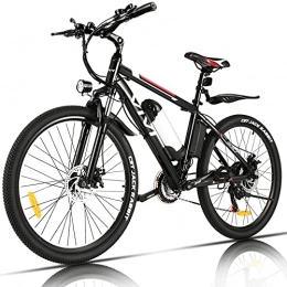 Vivi Elektrofahrräder VIVI 26 Zoll Elektro-Mountainbike, Elektrofahrrad 36V 8Ah Abnehmbare Batterie E-Bike, 21 Gangschaltung Erwachsene E-Bike Pendlerrad 25KM / H (Tiefrot)