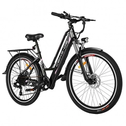 Vivi Fahrräder Vivi 26 Zoll Elektrofahrrad 250W Motor 7-Gang E-Bike Mountainbike mit 36V 8Ah Akku und Rücksitz, Höchstgeschwindigkeit 25 KM / H (Schwarz)