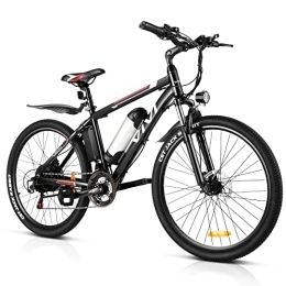 Vivi Elektrofahrräder Vivi E Bike Elektrofahrrad E-Mountainbike 26 Zoll E-Bike Pedelec Elektrisches Fahrrad mit 374WH Lithium-Batterie und Shimano 21 Speed (Schwarz 8AH)