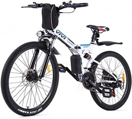 Vivi Fahrräder VIVI E-Bike Klapprad, 26 Zoll Pedelec Elektrofahrrad, E Bike Damen Herren E-Mountainbike mit Abnehmbarer 8Ah Lithium-Batterie, Shimano 21 Gang (Weiß)