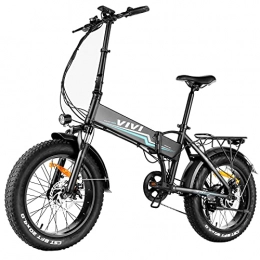 Tooluck Elektrofahrräder VIVI E-Bike Klapprad E Bike Herren Damen, 20 Zoll Elektrofahrrad, E Bike Fat Tire Mountainbike mit Abnehmbarer 48V 10, 4 Ah Lithium-Ionen-Batterie, Shimano 7-Gang-Getriebe