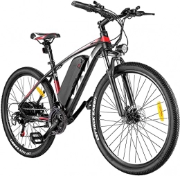 Vivi Elektrofahrräder VIVI E-Bike Mountainbike, 26" Elektrofahrrad Pedelec, 350W Electric Bike mit Abnehmbarer 10, 4 Ah Lithium-Ionen-Batterie, 21-Gang-Getriebe (27.5 Zoll-Rot)