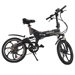 W&TT Elektrofahrräder W&TT Faltendes E-Bike Eingebaute 48V 250W Hochleistungsbatterie 7 Geschwindigkeiten Elektrisches Mountainbike-Pendler-Fahrrad 20 Zoll mit Doppelscheibenbremsen und LCD 3-Gang-Smart-Meter, Black