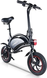 TOEU Fahrräder Windgoo Elektrisches Velo, zusammenklappbar, Geschwindigkeit bis 25 km / h, 18 kg, leistungsstark, 250 W, 12 Zoll, für Erwachsene, Schwarz