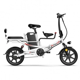 WOkismx Elektrofahrräder WOkismx 14 Zoll-elektrisches Fahrrad Lithium-Batterie-elektrisches Fahrrad 48V 400W Folding Elektro-Fahrrad High Carbon Stahl Elektro-Fahrrad, Weiß, 8ah