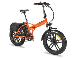 Woopela Elektrofahrräder Woopela Ben 20 Zoll klappbares E-Bike Folding Fatbike Shimano 7 Gang-Schaltung EU-konform Klapprad 250 W Motor Batterie abnehmbar Elektrik Bike 25 km / h mit Gepäckträgertasche(orange)