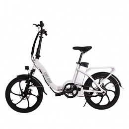 WUS Fahrräder Wu's 20 Zoll Elektrisches Klapprad, Abnehmbare Lithium-Ionen-Batterie, Scheibenbremsen, LCD-Display, 30 Km / H, Driving Range 50-60 Km, Aluminiumlegierungskrper, White