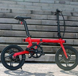 WXJWPZ Elektrofahrräder WXJWPZ Faltendes Elektrisches Fahrrad 16-Zoll-Aluminiumlegierungs-elektrisches Fahrrad Vorderes Und Hinteres Elektrisches Fahrrad Der Doppelten Lampe Ebike Reitreise, Red