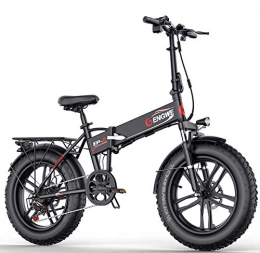 WXJWPZ Fahrräder WXJWPZ Faltendes Elektrisches Fahrrad 20 * 4.0inch Faltbares Elektrisches Aluminiumfahrrad 48V10A 500W 40KM / H 6Speed ​​leistungsfähiges Fettes Gummireifenfahrrad Gebirgsschnee Ebike, Black