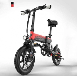 WXJWPZ Fahrräder WXJWPZ Faltendes Elektrisches Fahrrad Elektrische Batterie Auto Neue Erwachsene Dame Reise Kleine Lithium-Batterie Faltendes Elektrisches Fahrrad 14 Zoll, Red