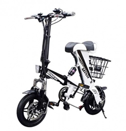 WXJWPZ Elektrofahrräder WXJWPZ Intelligentes Faltendes Elektrisches Fahrrad 12inch Mini Elektrisches Fahrrad 36V 8A Lithiumbatteriestadt E-Fahrrad 250W Leistungsfähiges Ebike 25km / H Sctooer, White