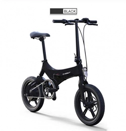 WXJWPZ Fahrräder WXJWPZ Zusammenklappbares Elektrisches Fahrrad 16-Zoll-Mini-Zusammenklappbares Elektrisches Fahrrad 36V-Lithiumbatterie Versteckt Im Hinterradmotor-Stoßdämpfer des Rahmens 250w, Black