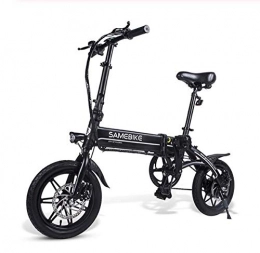 WXJWPZ Elektrofahrräder WXJWPZ Zusammenklappbares Elektrofahrrad 14 Zoll Zusammenklappbares Elektrofahrrad Power Assist Elektrofahrrad E-Bike Roller 250W Motor, Black