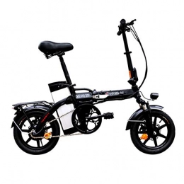 WXX Fahrräder WXX 14 Zoll-Aluminiumlegierung Folding Elektro-Fahrrad Doppelscheibenbremse Stoßdämpfung Kleine Reise Elektroauto geeignet für Camping, Schwarz