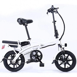 WXX Fahrräder WXX 14-Zoll-Elektrofahrrad Für Erwachsene Mit Austauschbarem Akku Und Handyhalterung 350-W-Fahrrad Geeignet Für Fahrten Im Freien, Weiß, 10AH