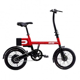 WXX Fahrräder WXX 16 Zoll Erwachsenen Faltbares Elektrofahrrad Rahmen Aus Kohlenstoffstahl Mit LED-Display Elektrofahrrad Outdoor-Heimtrainer, Rot