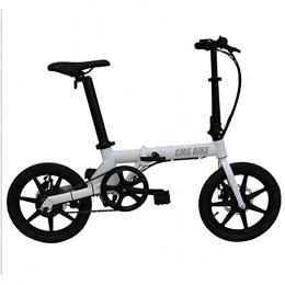 WXX Fahrräder WXX 16 Zoll Intelligent Folding Elektro-Fahrrad 3 Typesmodes 5 Gänge Assist Doppelscheibenbremse Erwachsene Männer Und Frauen Tragbare Aluminiumlegierung Für Elektrofahrzeuge, Weiß
