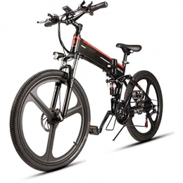 XFY 26 Inch Fat Tire Electric Bike - 48V/250W Elektrofahrrad Klappbar, Fat Rad Folding Elektro-Fahrrad - 21 Geschwindigkeit - Schwarz + Rot