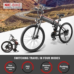 XFY Elektrofahrräder XFY Elektrofahrrad Ebike Mountainbike, Elektrofahrrad Umbausatz mit LCD Anzeige und Geschwindigkeit Einstellbar 48V 350W, Schwarz
