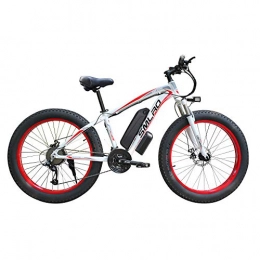 XHJZ Fahrräder XHJZ 26 '' Electric Mountain Bike mit Abnehmbarer, großer Kapazität Lithium-Ionen-Akku (48V 350W), E-Bike 21 Speed ​​Gear und DREI Arbeitsmodi, Rot