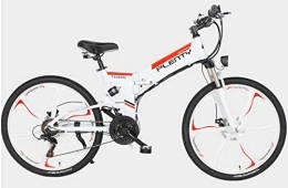 Xiaotian Elektrofahrräder Xiaotian Zusammenklappbares elektrisches Mountainbike, Lithium-Batterie für Fahrräder, Geländefahrräder, 26-Zoll-21-Gang-Rad mit DREI Messern, White