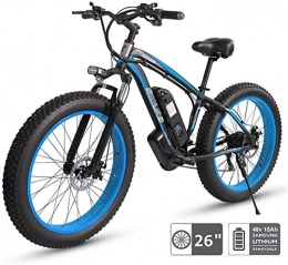 XINHUI Elektrische Schneebinden, 48V Elektrofahrräder, elektrische Mountainbikes, 26-Zoll-Fettreifen Elektrische Fahrräder, Herrensport-Mountainbikes,Blau