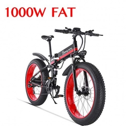Shengmilo Elektrofahrräder XXCY 1000W Mountain Ebike des elektrischen Fahrrad fährt 26 Zoll fetten Reifen-Straßen-Fahrrad-Strand / Sch (rot)
