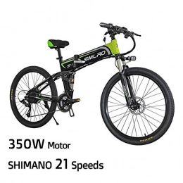 XXCY Fahrräder XXCY Elektro-Mountainbike, 26-Zoll-Elektro-Klappfahrrad mit ultraleichtem Speichenrad aus Magnesiumlegierung, Shimano 21-Gang-Getriebe, erweiterte Vollfederung