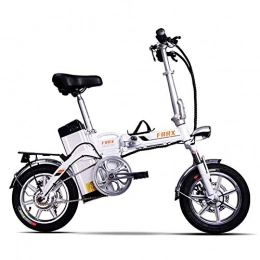 Y&XF Elektrofahrräder Y&XF Unisex Mini E-Bikes 14"Fashion Smart Elektrofahrzeug 48V 16Ah Hybrid Scooter Electric Faltbare & Tragbare Elektro-Fahrrad mit Scheibenbremsen, White, 48V