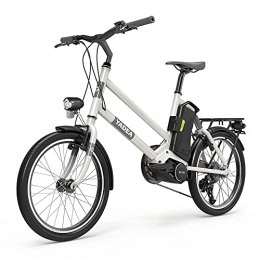 YADEA Elektrofahrräder YADEA E Bike Damen Pedelec 20 Zoll Elektrofahrrad City Bike mit Rücklicht 7.8 Ah Lithium Battery 7-Speed Gearbox 250 W mid-Engine for Adult Women WeiÃŸ