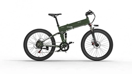 yeacher Fahrräder yeacher X500PRO 26-Zoll E-Bike, faltbares elektrisches Fahrrad, tragbares Mountainbike, 48 V, 10, 4 Ah, 500 W, 30 km Laufleistung Militärgrün