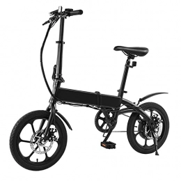 YONIS Mini-Elektro-Fahrrad, faltbar, 25 km/h, 250 W, Motorrad, 16 Zoll, Schwarz