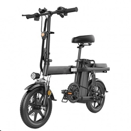 YXZNB Elektrisches Fahrrad, Urban Commuter Folding E-Bike, Hchstgeschwindigkeit 25 km/h, 14" 350W / 15A Removable Aufladen Lithium-Batterie, Unisex Fahrrad,Schwarz