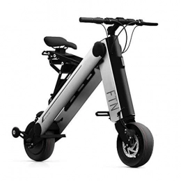 ZBB Fahrräder ZBB Elektrische Fahrräder Leichtes, tragbares Aluminium-Klappmaterial für Erwachsene mit 36-V-Lithium-Ionen-Akku 10-Zoll-Räder Elektrofahrrad für Erwachsene Ausdauer-Kilometerstand 30-35KM, Grau
