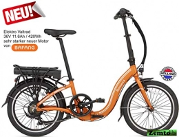Unbekannt Fahrräder Zemto Elektro Klapprad Tiefeinstieg E-Volt orange 36V 11.6AH / 420Wh