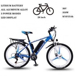 ZFY Fahrräder ZFY 36V 350W Abnehmbare Lithium-Ionen-Batterie Mountain Ebike Elektrofahrrad Erwachsenen Elektrofahrrad Aluminiumlegierung Fahrrad Outdoor-E-Bike, Blue-8AH50km