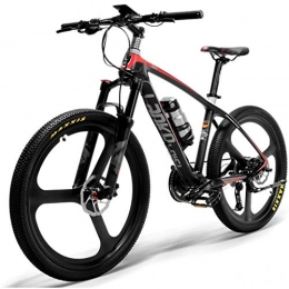 ZJGZDCP Fahrräder ZJGZDCP 26 ‚‘ E-Bike Carbon Fiber-Rahmen 240W Mountainbike Drehmoment-Sensor-System Öl und Gas Abschließbare Federgabel (Color : Red)
