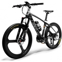 ZJGZDCP Elektrofahrräder ZJGZDCP 26 '' E-Bike Carbon Fiber-Rahmen 300W Mountain Bikes Drehmoment-Sensor-System Öl und Gas Abschließbare Federgabel Stadt Erwachsener Fahrrad E-Fahrrad (Color : Black White)