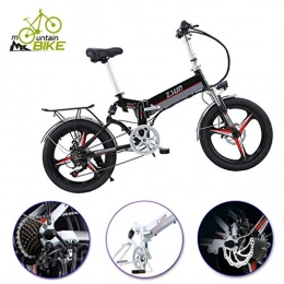 ZJGZDCP Elektrofahrräder ZJGZDCP Adult Electric Bike Folding Electric Mountain Bike Leichte Magnesiumlegierung Integrated Rad Schnee E-Bike Austauschbarer Lithium-Ionen-Akku (Color : Black)