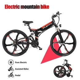 ZJGZDCP Fahrräder ZJGZDCP Elektro-Folding Mountain Bike Mit Abnehmbarem 48V / 10AH Lithium-Ionen-Akku 480W Motor Elektro-E-Fahrrad-Straßen-Berg Schnee Pendelt Elektrisches Fahrrad (Color : Black)