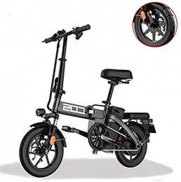 ZJZ Fahrräder ZJZ Zusammenklappbares Elektrofahrrad für Erwachsene, 14-Zoll-Elektrofahrrad / Pendlerfahrrad mit 250-W-Motor, 48-V-28, 8-Ah-Batterie, City-Fahrrad, Höchstgeschwindigkeit 25 km / h, Scheibenbremse