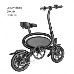 Luckylj Fahrräder Zusammenklappbares Elektrofahrrad E-Bike 350W Ebike Mit Herausnehmbarem 36V 7, 5Ah Lithium-Ionen-Akku, APP-Geschwindigkeitseinstellung, Intelligenter Fernbedienung Und Alarmfunktion, luxuryblack