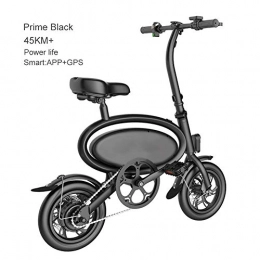 Luckylj Fahrräder Zusammenklappbares Elektrofahrrad E-Bike 350W Ebike Mit Herausnehmbarem 36V 7, 5Ah Lithium-Ionen-Akku, APP-Geschwindigkeitseinstellung, Intelligenter Fernbedienung Und Alarmfunktion, smartprimeblack