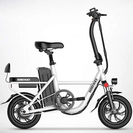 ZBB Fahrräder Zusammenklappbares Elektrofahrrad - tragbar und einfach im Wohnwagen zu verstauen 350 W Motor Herausnehmbarer 48-V-Lithium-Ionen-Akku mit LCD-Geschwindigkeitsanzeige für Erwachsene, Weiß, 100to150KM