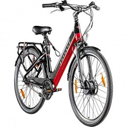 Zndapp Elektrofahrräder Zündapp E-Bike 28 Zoll E Cityrad Pedelec 700c Damenrad Seniorenrad Z902 Stadtrad Elektrofahrrad (schwarz / rot, 48 cm)