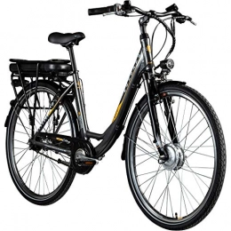 Zndapp Elektrofahrräder Zündapp E-Bike 700c Damenrad Pedelec 28 Zoll Z502 E Citybike Hollandrad Fahrrad (grau / orange ohne Korb)