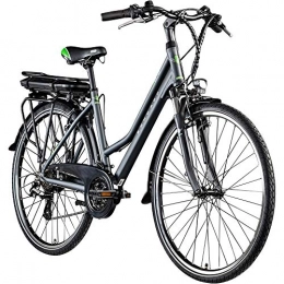 Zündapp Elektrofahrräder Zündapp E Bike 700c Trekkingrad Damen Pedelec Z802 Elektrofahrrad 21 Gänge 28 Zoll Rad (grau / grün, 48 cm)