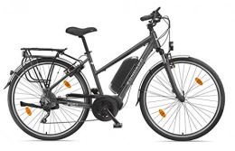 Zündapp E-Bike Damen Elektrofahrrad Alu, mit 10-Gang Shimano Hyperglide-Kettenschaltung, Pedelec Trekkingrad leicht, Bafang Mittelmotor 250 W und 10,4 Ah, 36 V Lithium-Ionen-Akku, Silver 5.5