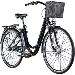 Zündapp Elektrofahrräder Zündapp E Damenrad 700c E-Bike Pedelec Z510 Citybike Elektrofahrrad 28" Fahrrad (schwarz / türkis, 48 cm)
