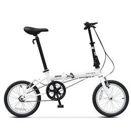 Falträder 16-Zoll-Mini-Faltrad mit geringem Gewicht, Faltrad mit kleinen Rädern für Erwachsene, Männer, Frauen, Studenten und Kinder (Color : White, Size : 16in)
